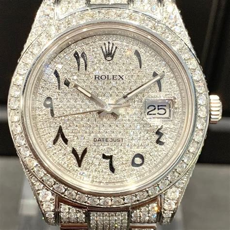 rolex ice arabic|Rolex arabic dial iced out.